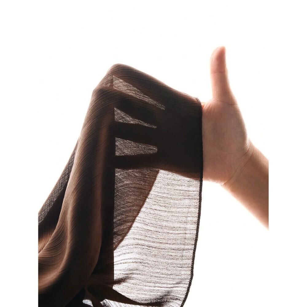 Chocolate Brown Tiered Cinched Maxi Dress with Shoulder Ties - Picture 9 of 9